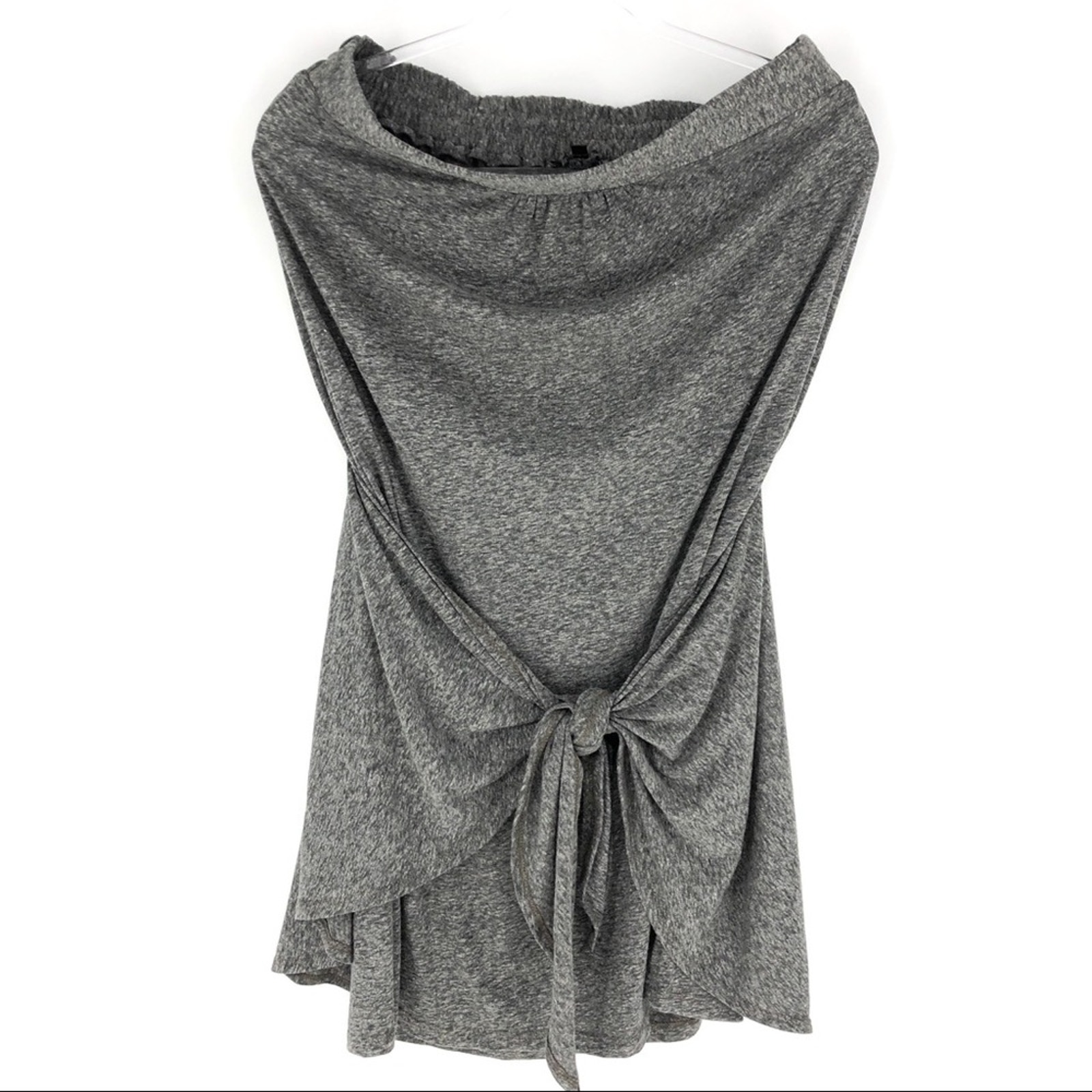 Drew Strapless Knit Mini Dress With Knot Grey M